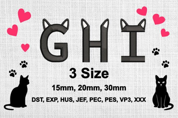 Cat Ears Embroidery Font Alphabet G H I: A Real-World Review