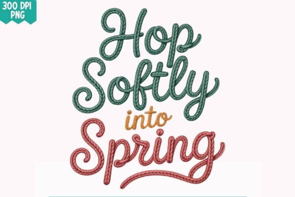 Hop Spring Easter Embroidery PNG Design Review
