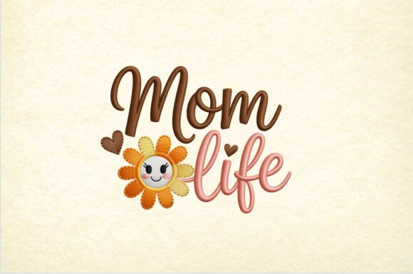 Mom Life Sunflower PNG: Embroidery Style Review