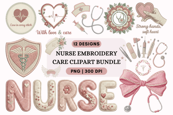 Nurse Embroidery Care Clipart Bundle Review