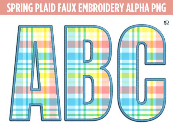 Spring Plaid Faux Embroidery Alpha PNG Review
