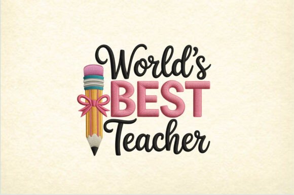 World s Best Teacher PNG, Embroidery Review